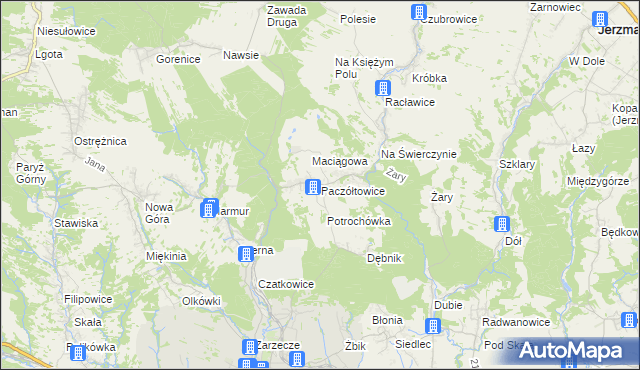 mapa Paczółtowice, Paczółtowice na mapie Targeo