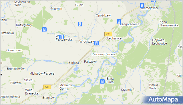 mapa Palczew-Parcela, Palczew-Parcela na mapie Targeo
