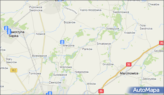 mapa Panków, Panków na mapie Targeo