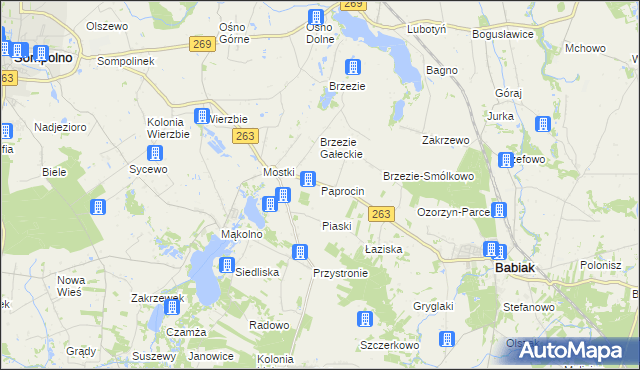 mapa Paprocin, Paprocin na mapie Targeo