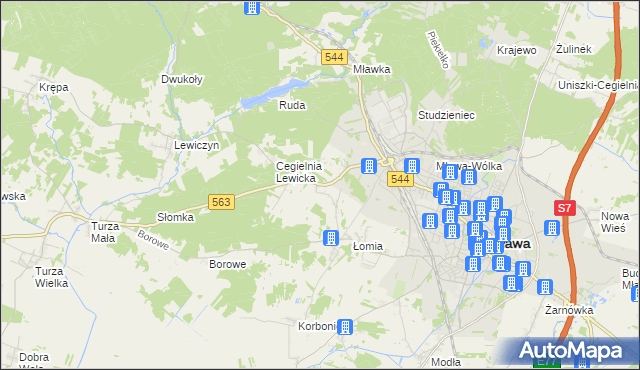 mapa Parcele Łomskie, Parcele Łomskie na mapie Targeo