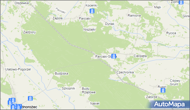 mapa Parciaki-Stacja, Parciaki-Stacja na mapie Targeo