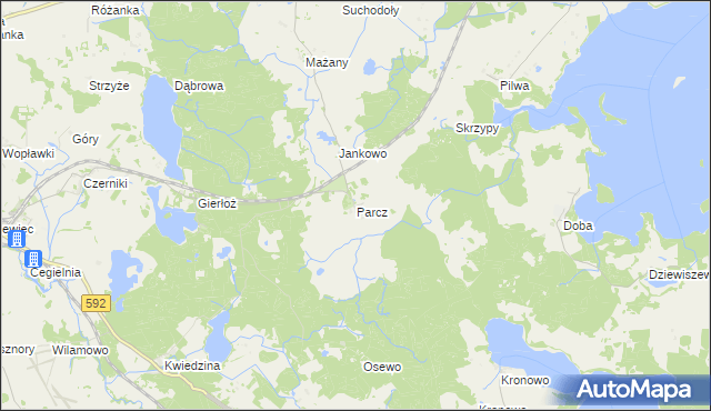 mapa Parcz, Parcz na mapie Targeo