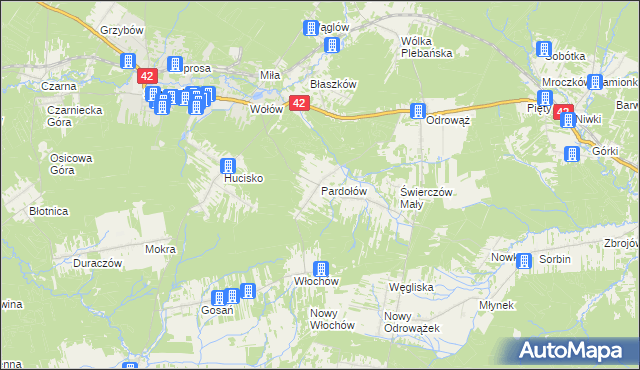 mapa Pardołów, Pardołów na mapie Targeo