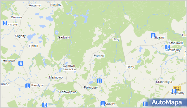 mapa Pareżki, Pareżki na mapie Targeo