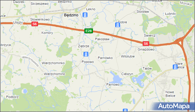 mapa Parnówko, Parnówko na mapie Targeo