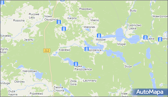 mapa Parszczenica, Parszczenica na mapie Targeo