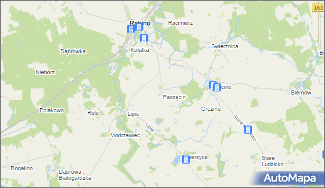 mapa Paszęcin, Paszęcin na mapie Targeo