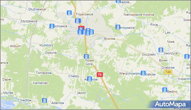 mapa Paszkowice, Paszkowice na mapie Targeo