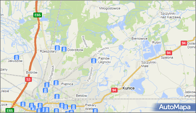 mapa Pątnów Legnicki, Pątnów Legnicki na mapie Targeo
