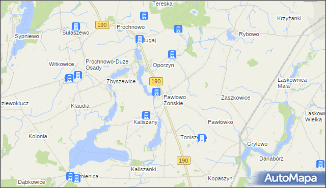 mapa Pawłowo Żońskie, Pawłowo Żońskie na mapie Targeo