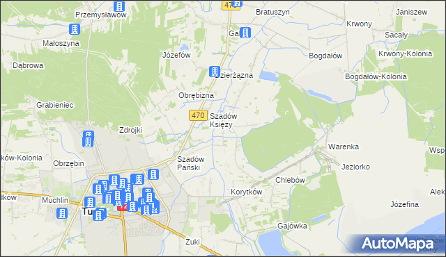 mapa Pęcherzew, Pęcherzew na mapie Targeo