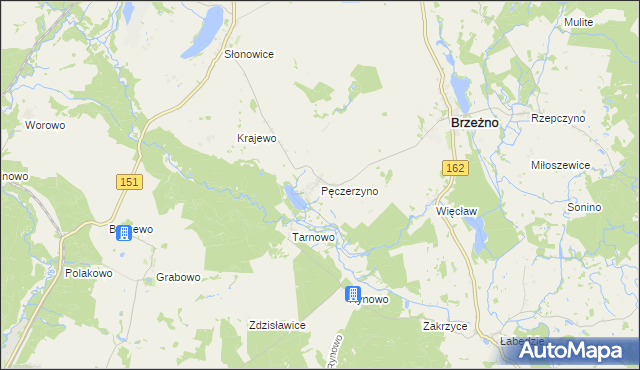 mapa Pęczerzyno, Pęczerzyno na mapie Targeo