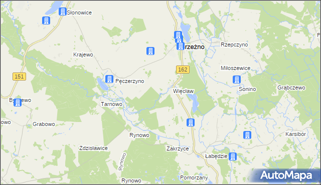 mapa Pęczerzyński Młyn, Pęczerzyński Młyn na mapie Targeo