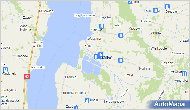 mapa Pęczniew, Pęczniew na mapie Targeo