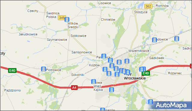 mapa Pełcznica, Pełcznica na mapie Targeo