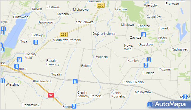 mapa Pępocin, Pępocin na mapie Targeo