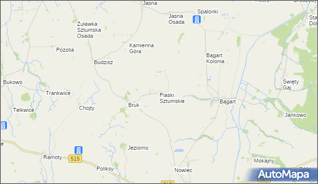 mapa Piaski Sztumskie, Piaski Sztumskie na mapie Targeo
