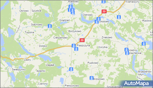 mapa Piaszczyna, Piaszczyna na mapie Targeo