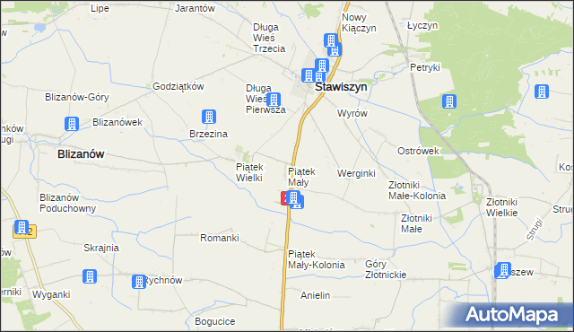 mapa Piątek Mały, Piątek Mały na mapie Targeo