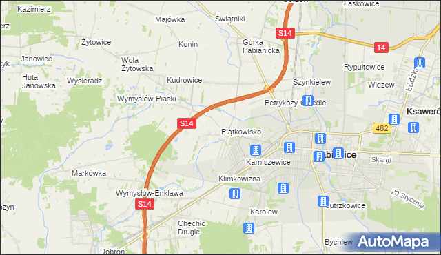 mapa Piątkowisko, Piątkowisko na mapie Targeo
