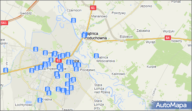 mapa Piątnica Włościańska, Piątnica Włościańska na mapie Targeo