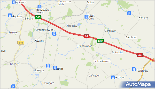 mapa Pichorowice, Pichorowice na mapie Targeo