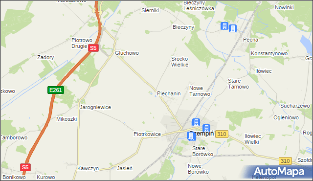 mapa Piechanin, Piechanin na mapie Targeo