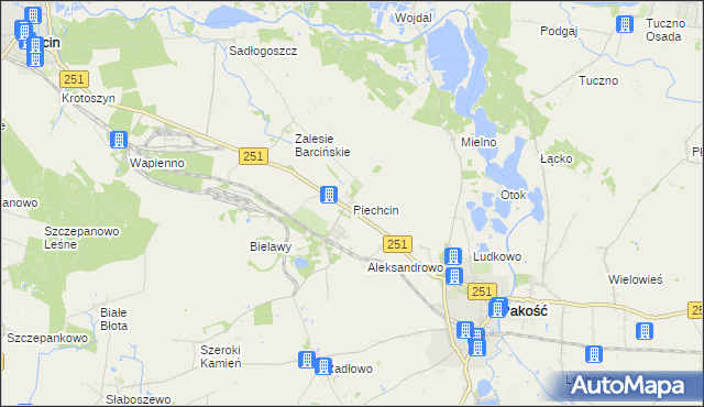 mapa Piechcin, Piechcin na mapie Targeo