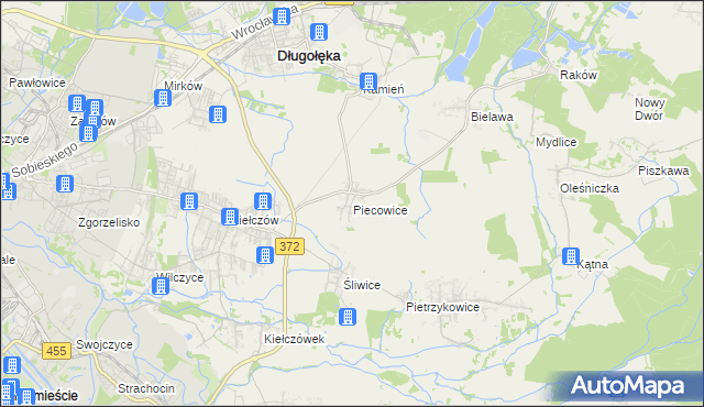 mapa Piecowice, Piecowice na mapie Targeo
