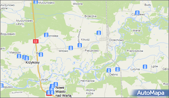 mapa Pięczkowo, Pięczkowo na mapie Targeo