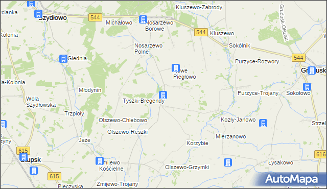 mapa Piegłowo-Wieś, Piegłowo-Wieś na mapie Targeo