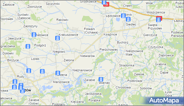 mapa Pierzchów, Pierzchów na mapie Targeo