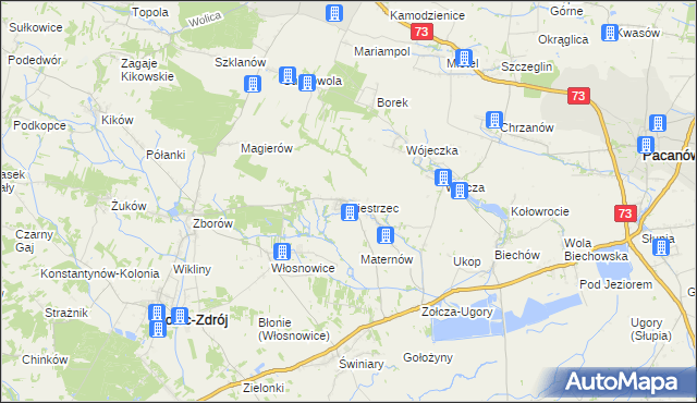 mapa Piestrzec, Piestrzec na mapie Targeo
