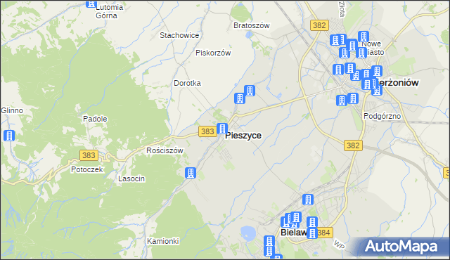mapa Pieszyce, Pieszyce na mapie Targeo