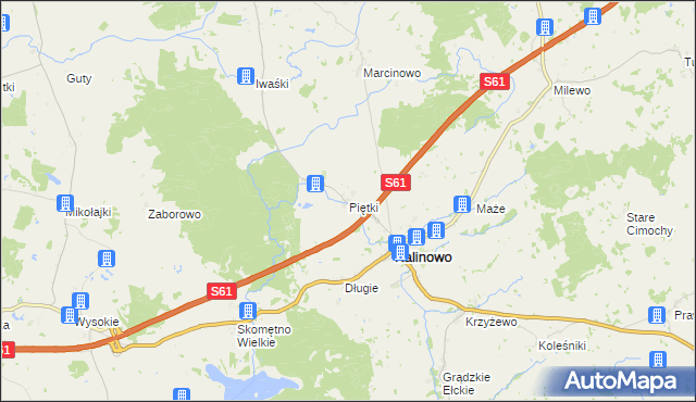 mapa Piętki, Piętki na mapie Targeo