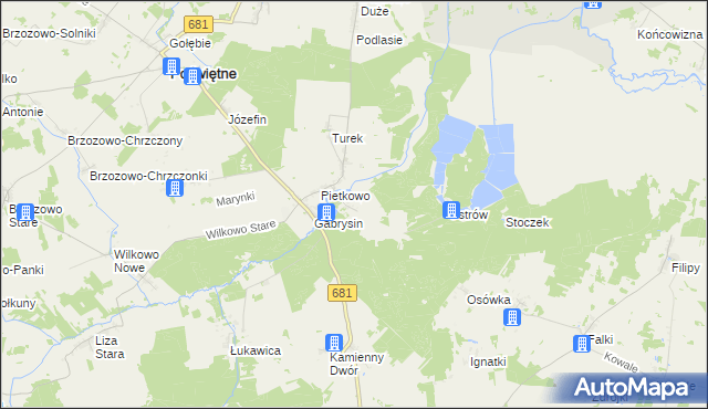 mapa Pietkowo Drugie, Pietkowo Drugie na mapie Targeo