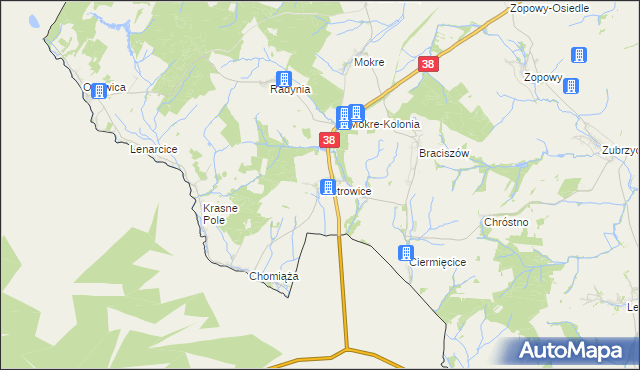 mapa Pietrowice, Pietrowice na mapie Targeo