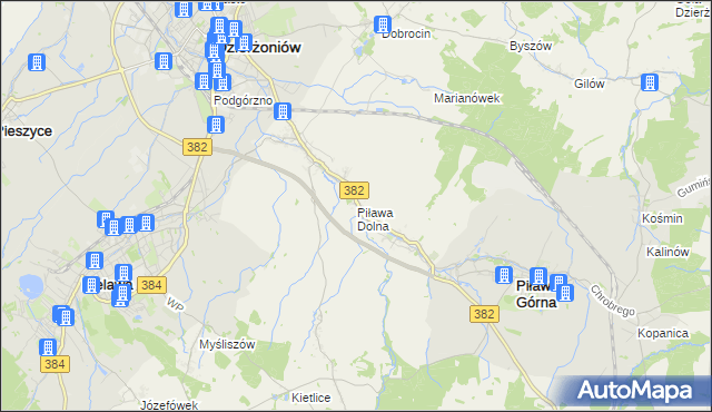 mapa Piława Dolna, Piława Dolna na mapie Targeo
