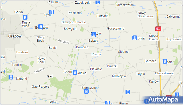 mapa Pilichy, Pilichy na mapie Targeo