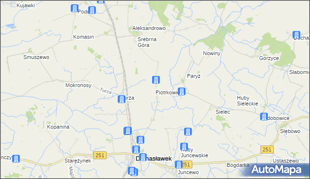 mapa Piotrkowice gmina Damasławek, Piotrkowice gmina Damasławek na mapie Targeo