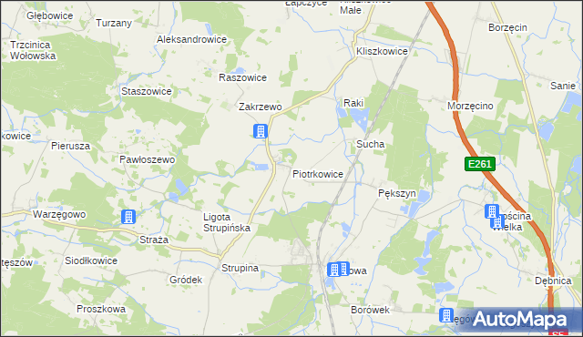 mapa Piotrkowice gmina Prusice, Piotrkowice gmina Prusice na mapie Targeo