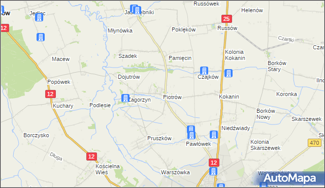mapa Piotrów gmina Blizanów, Piotrów gmina Blizanów na mapie Targeo