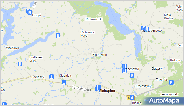 mapa Piotrowice gmina Biskupiec, Piotrowice gmina Biskupiec na mapie Targeo