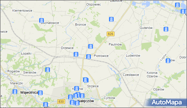 mapa Piotrowice gmina Nałęczów, Piotrowice gmina Nałęczów na mapie Targeo