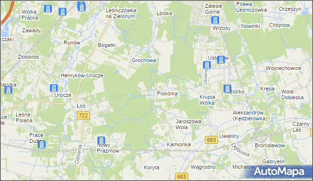 mapa Piskórka, Piskórka na mapie Targeo