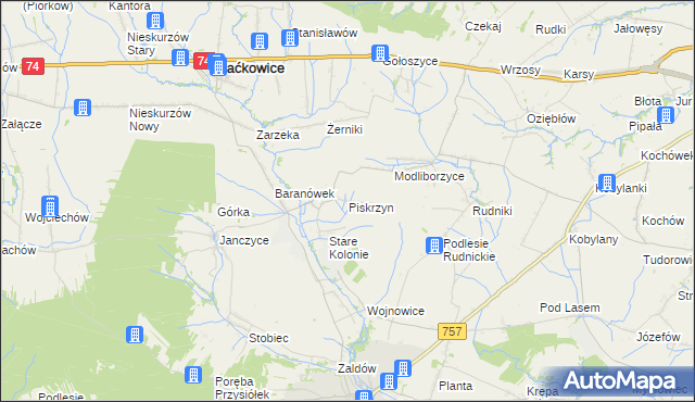 mapa Piskrzyn, Piskrzyn na mapie Targeo