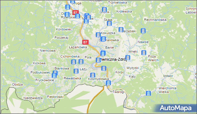 mapa Piwniczna-Zdrój, Piwniczna-Zdrój na mapie Targeo