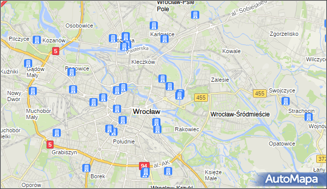 mapa Plac Grunwaldzki, Plac Grunwaldzki na mapie Targeo