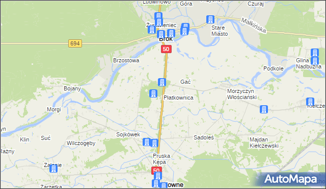 mapa Płatkownica, Płatkownica na mapie Targeo